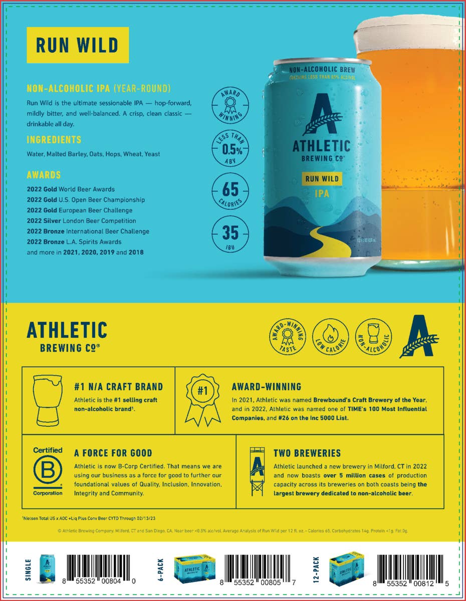 Athletic Brewing - Run Wild IPA (Non-Alcoholic)